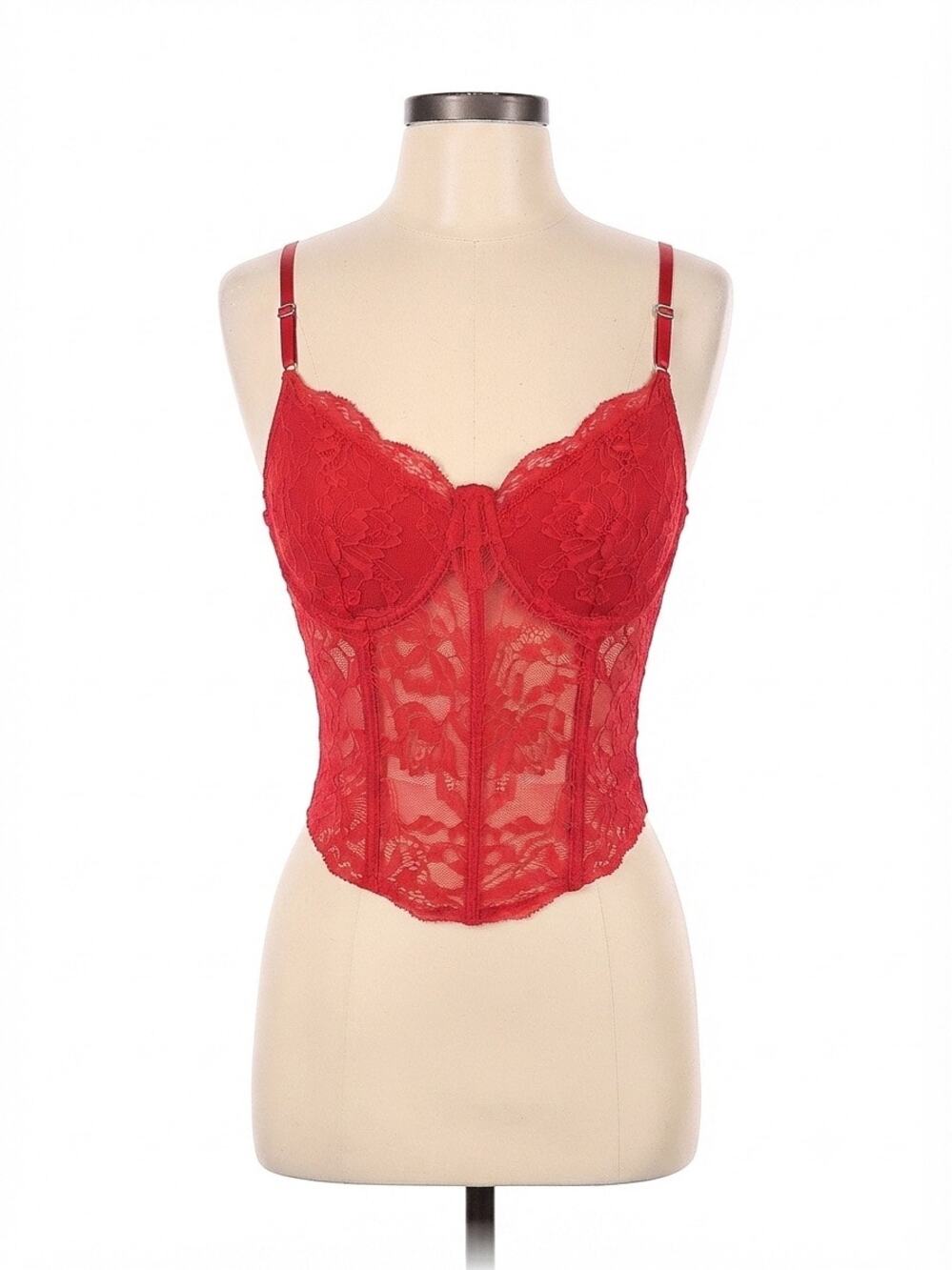 Red Lace Bustier Corset Top NWOT Size XL
